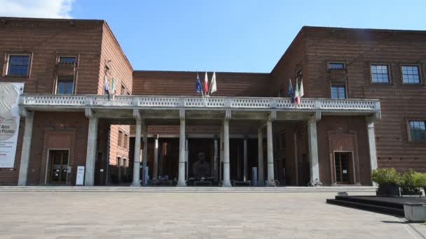 Cremona Italy Main Entrance Violin Museum Building — Stock Video