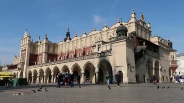 Krakow, Polonya, Pazar Meydanı 'ndaki Kuaför Salonu manzarası