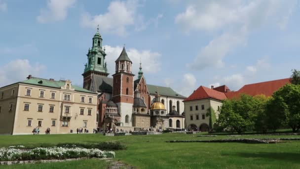 Cracóvia Polónia Vista Para Castelo Wawel — Vídeo de Stock