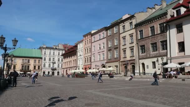 Krakow Lengyelország Zoom Out Floriaska Street — Stock videók