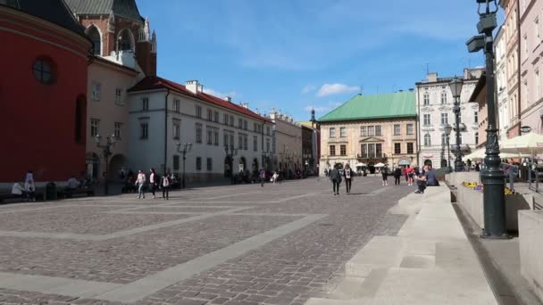 Krakow Lengyelország Zoom Out Floriaska Street — Stock videók