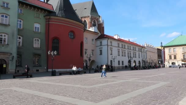 Krakow Lengyelország Zoom Out Floriaska Street — Stock videók