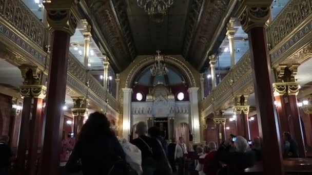 Kraków Polska Rondel Wnętrza Synagogi Tempel — Wideo stockowe