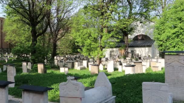 Krakau Polen Uitzicht Begraafplaats Remuh — Stockvideo