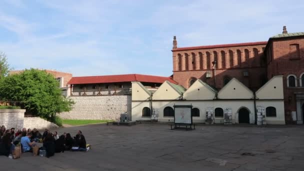 Krakau Polen Pfanne Der Alten Synagoge — Stockvideo