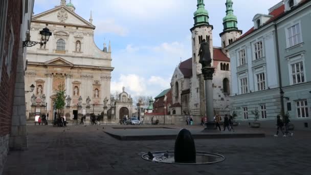 Krakow Poland View Marii Magdaleny Square — Stock Video