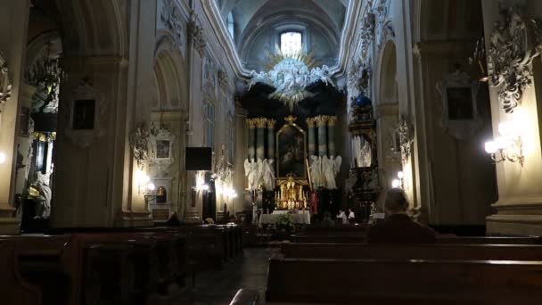 Kraków Polska Wnętrze Kościoła Skale — Wideo stockowe