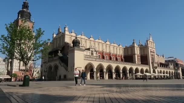 Cracovia Polonia Parte Plaza Del Mercado Casco Antiguo — Vídeos de Stock