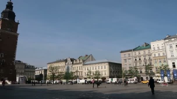 Krakov Polsko Pánev Tržního Náměstí Starém Městě — Stock video
