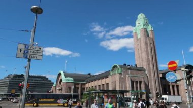 Helsinki, Finlandiya, Helsingin tren istasyonu manzarası