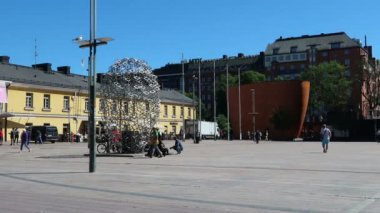 Helsinki, Finlandiya, Simonkatu Meydanı manzarası