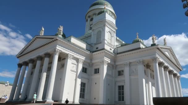 Helsinki Finnland Blick Auf Die Kathedrale Von Helsinki — Stockvideo