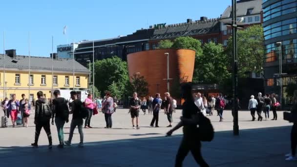 Helsínquia Finlândia Vista Praça Simonkatu — Vídeo de Stock