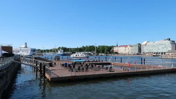 Helsínquia Finlândia Vista Para Piscina Mar Allas — Vídeo de Stock