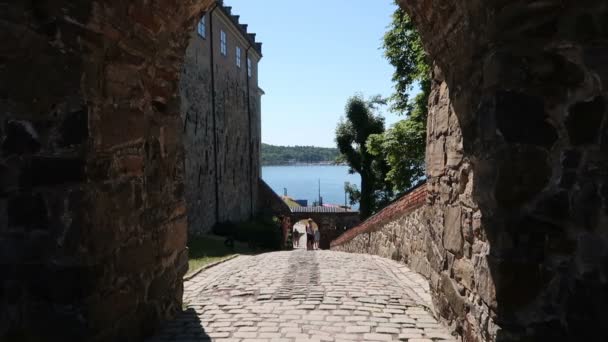 Oslo Norway View Akershus Fortress — Stock Video