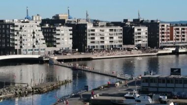 Oslo, Norveç, Srengkaia 'nın ufuk çizgisi 