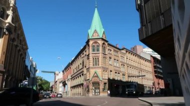 Oslo, Norveç, Saint Olavs Meydanı 'nda trafik