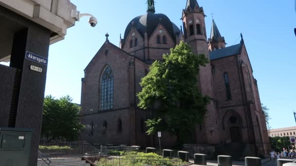 Oslo Norveç Trinity Kilisesi — Stok video