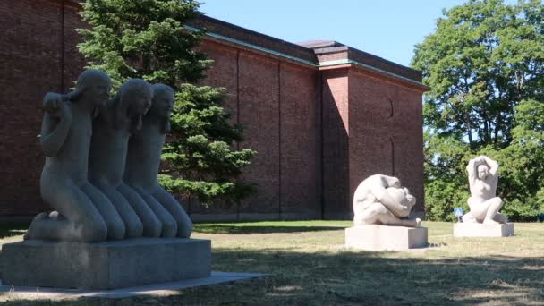 Oslo Noruega Estátuas Lado Museu Vigeland — Vídeo de Stock
