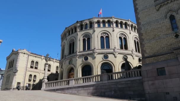 Oslo Norge Stortinget Parlamentet — Stockvideo