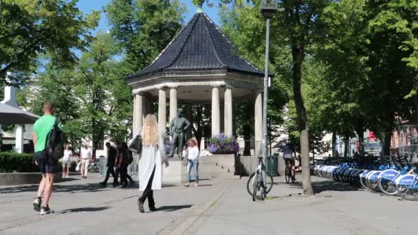 Oslo Norvégia Karl Johans Utcai Zenei Pavilon — Stock videók