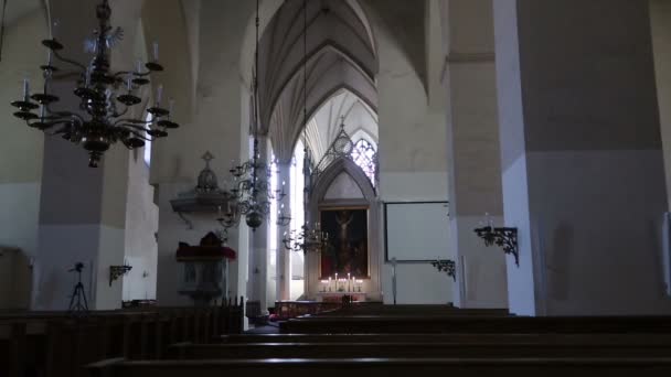 Tallinn Estonia Saint Olav Church — стоковое видео