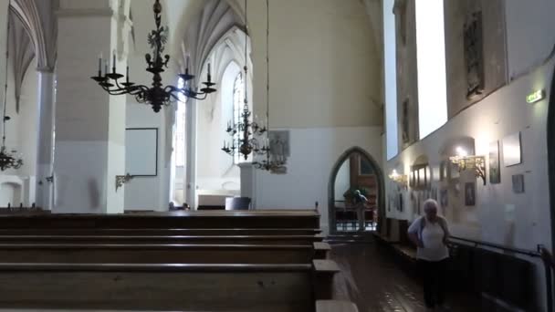 Tallinn Estonia Pan Saint Olav Church — стоковое видео