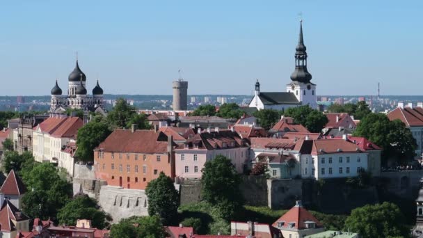 Tallinn Estónia Vista Para Cidade Velha — Vídeo de Stock