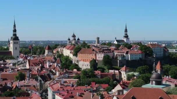 Tallinn Estónia Zoom Para Fora Cidade Velha — Vídeo de Stock