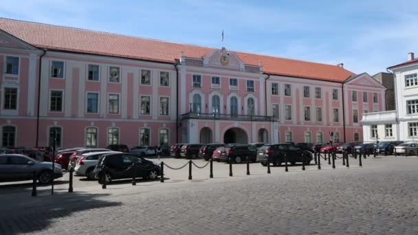 Tallinn Estland Blick Auf Den Lossi Platz Und Das Parlament — Stockvideo