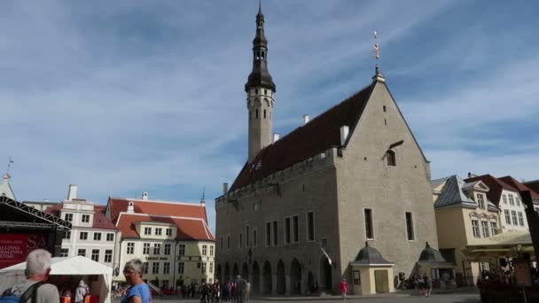 Tallinn Estland Das Rathaus — Stockvideo