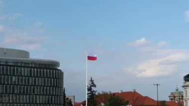 Varşova, Polonya, Pisudski Meydanı manzarası 