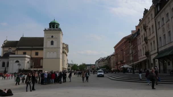 Warsaw Poland Tourist Castle Square — Stock Video