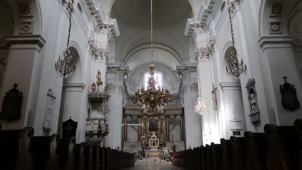 Warschau Polen Der Karmeliterkirche — Stockvideo