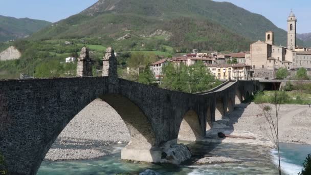 Bobbio Itálie Hrbatý Most Ďáblův Kop — Stock video