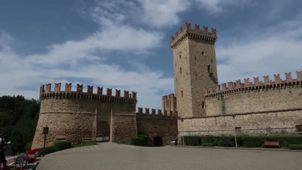 Vigoleno Italy Time Lapse Medieval Castle — Stock Video