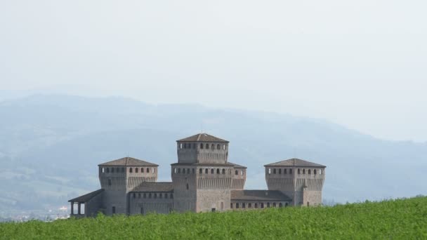 Castelo Torrechiara Itália Vista Ala Norte — Vídeo de Stock