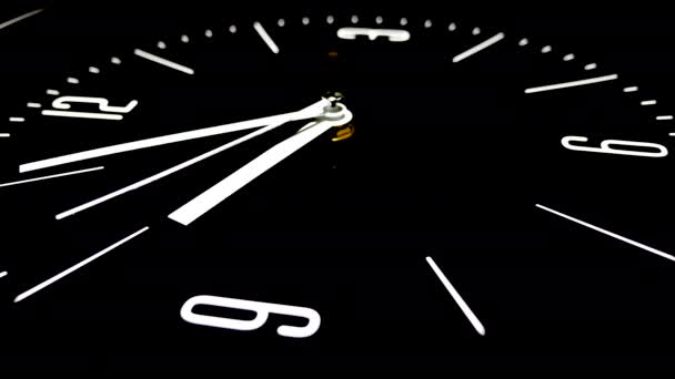 Mișcări Ale Ceasului Analogic Negru Timp Real — Videoclip de stoc