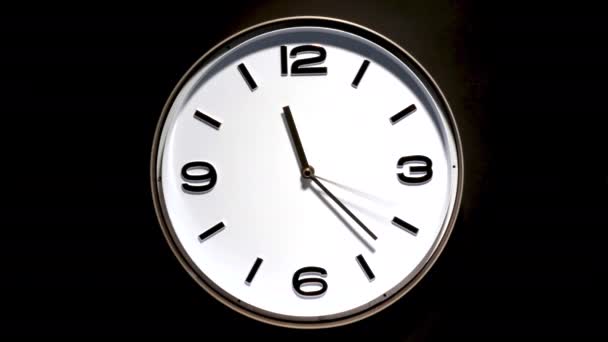 Time Lapse Mouvements Horloge Analogique Visage Blanc — Video