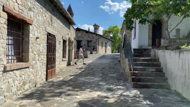 Votigno Canossa Italia Vista Calle Del Pueblo Medieval — Vídeos de Stock