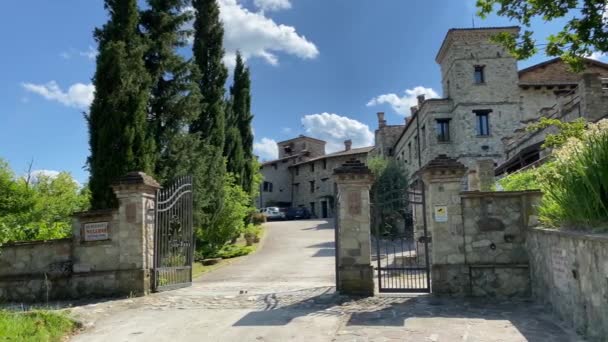 Votigno Canossa Italie Vue Sur Entrée Village Médiéval — Video