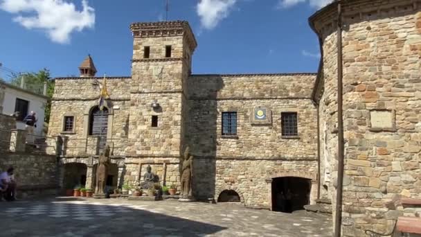 Votigno Canossa Talya Ortaçağ Köyünün Ana Meydanı — Stok video