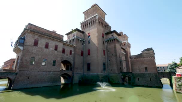 Ferrara Italien Der Ostflügel Des Schlosses Este — Stockvideo