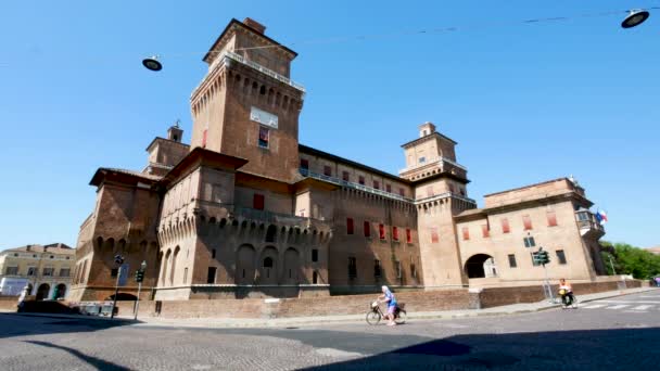 Ferrara Itália Principal Fachada Castelo Este — Vídeo de Stock