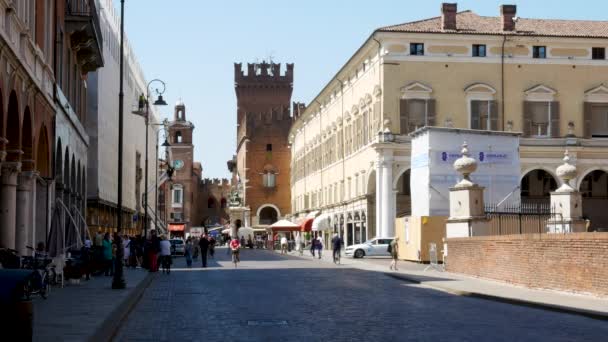 Ferrara Itália Vista Para Principal Rua Comercial — Vídeo de Stock