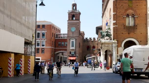 Ferrara Itálie Pohled Historickou Ulici Corso Porta Reno — Stock video