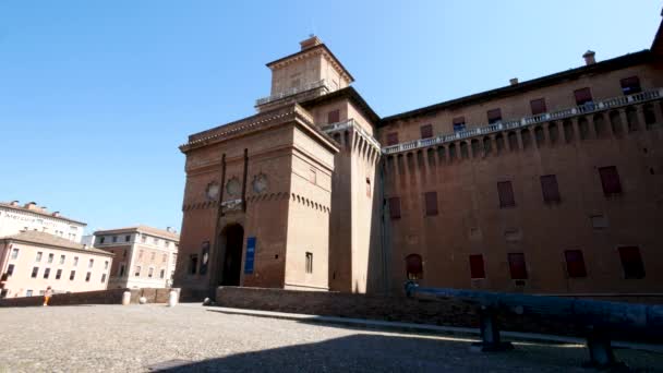 Ferrara Italia Entrada Del Castillo Este — Vídeos de Stock