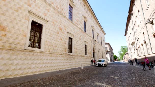 Ferrara Italia Pemandangan Museum Nasional Istana Diamati — Stok Video