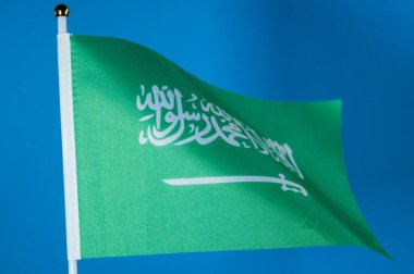 Dünyanın bayrakları, mavi ekranda Suudi Arabistan bayrağı