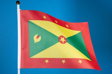 Dünyanın bayrakları, mavi ekranda Grenada bayrağı